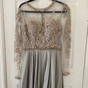 Mac Duggal Long sleeve lace gown